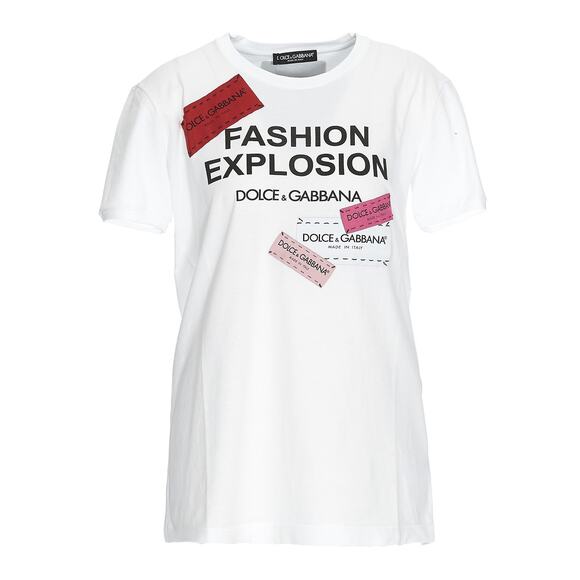 NWT Dolce & Gabbana White Fashion Explosion T-shirt IT 36 - Picture 9 of 9